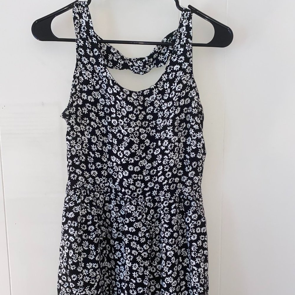Black and white floral dress